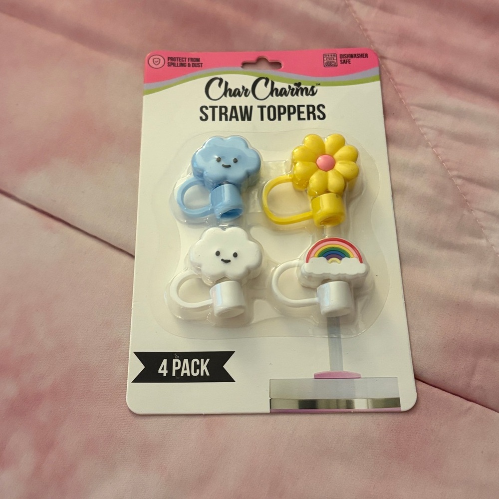 CharCharms Straw Toppers 4-Pack